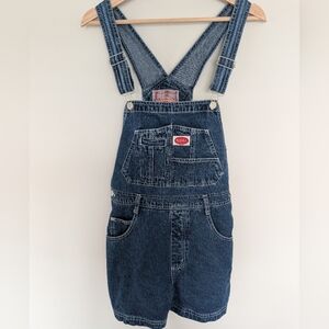 Revolt Women’s Denim Jean Carpenter Overalls Shorts Bib Y2K Vintage Size Large